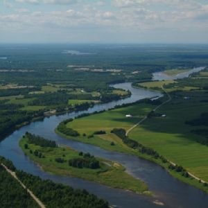 Rivière St-François à St-Félix - vue aérienne