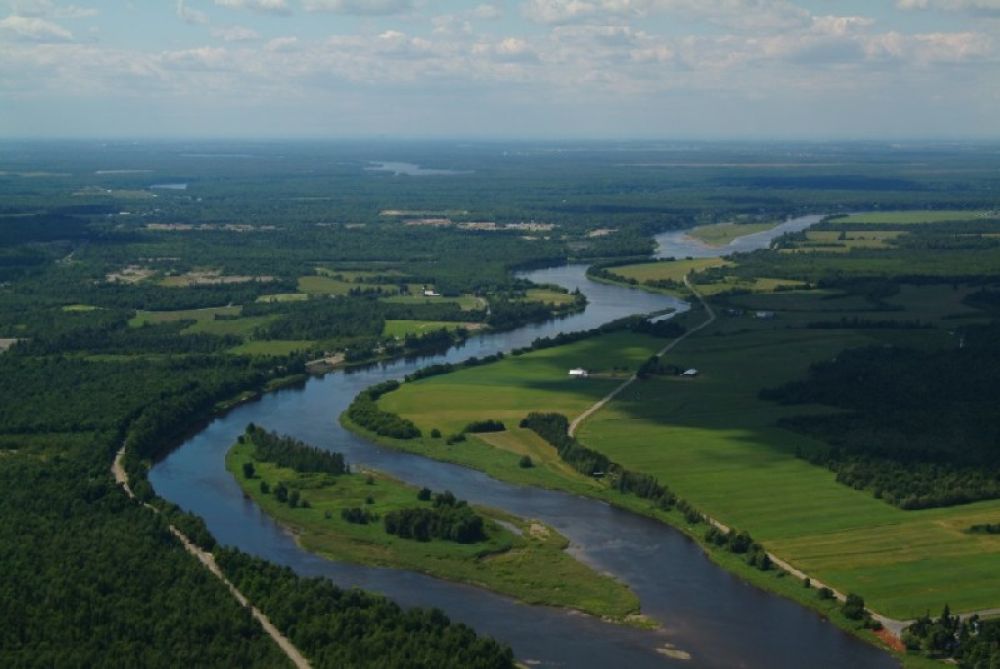 Rivière St-François à St-Félix - vue aérienne