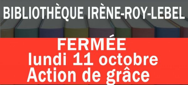 Fermeture bibliothèque 