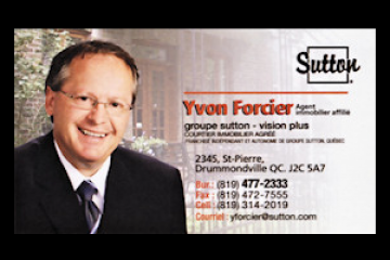 Carte d'affaire de Yvon Forcier, agent immobilier